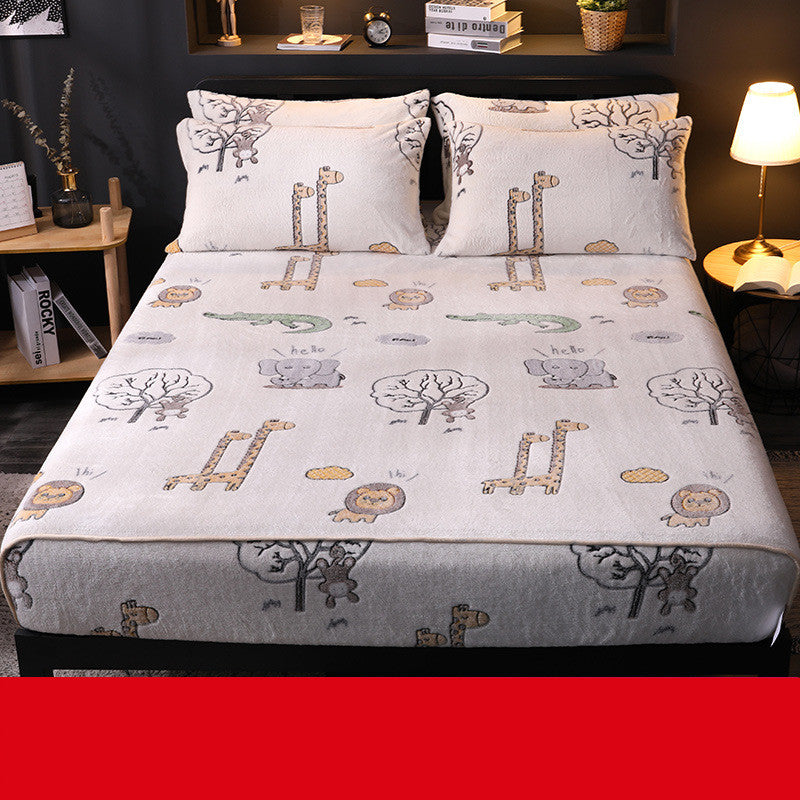 Coral Fleece Thick Warm Mattress Protector - Multiple Sizes & Styles