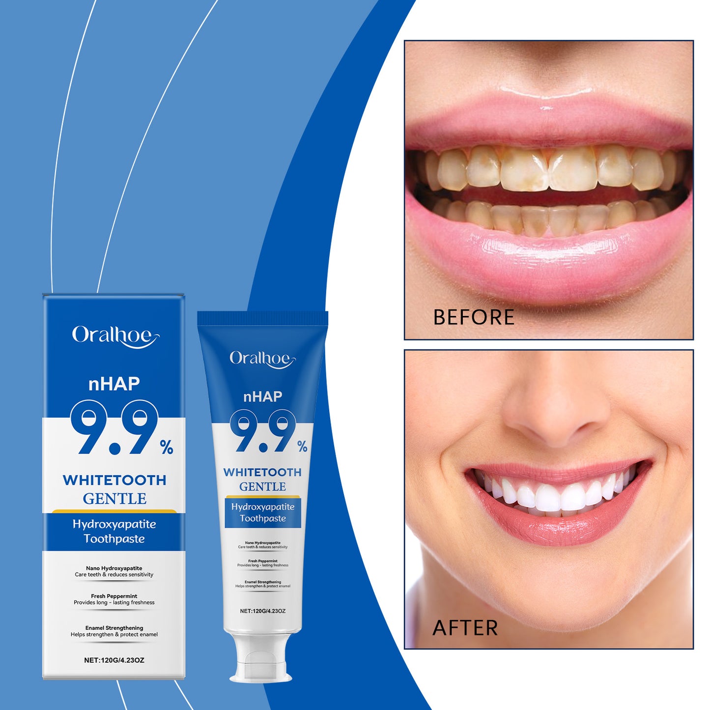 Gentle Mint Whitening Toothpaste 120g - Enamel Protective, Fresh Breath