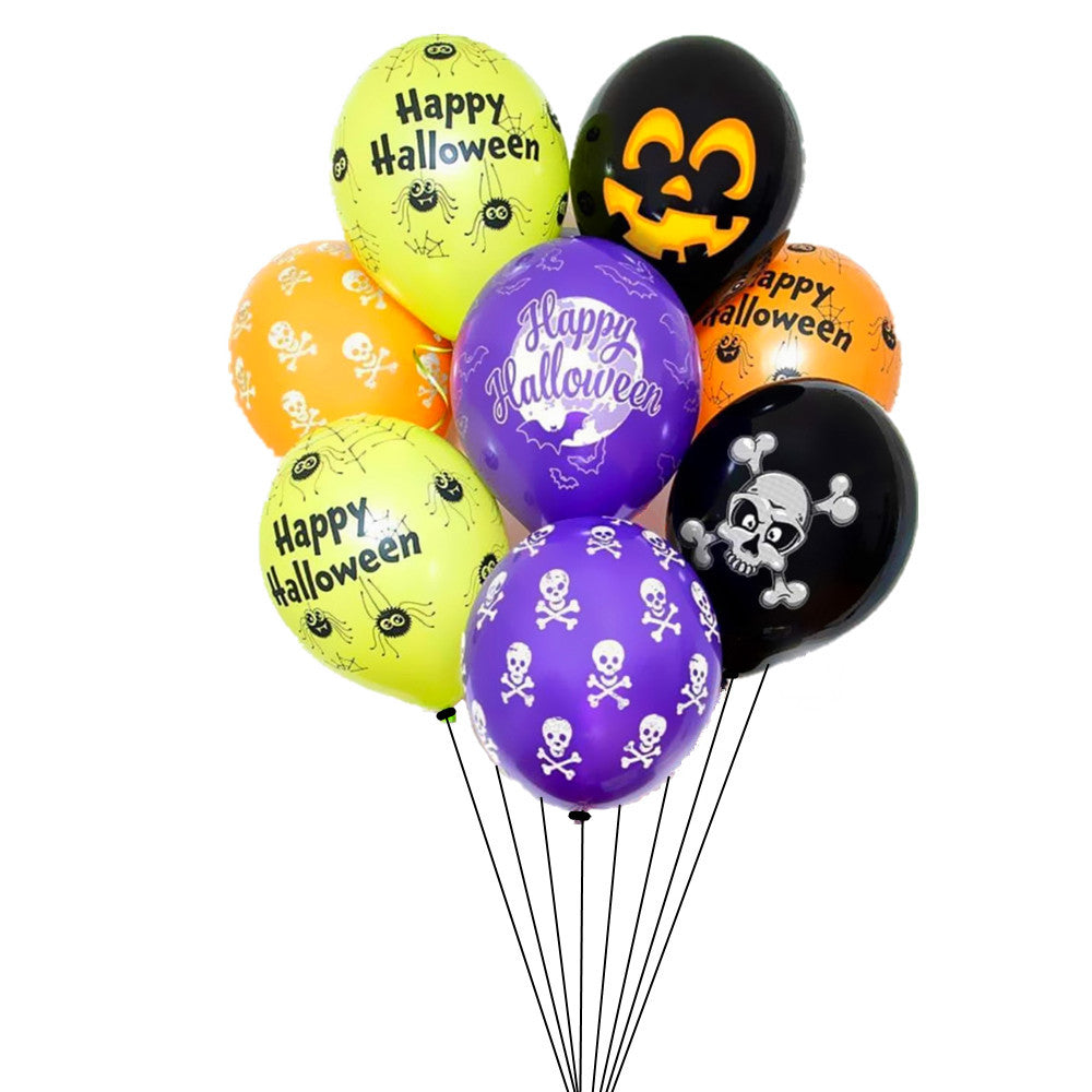 Halloween Balloon Set - 35 Latex Decorative Balloons with Ribbons
