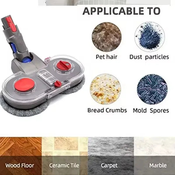 Electric Mop Head Set for V7 V8 V10 V11 V15 Vacuum Cleaners with Water Tank & Cloth