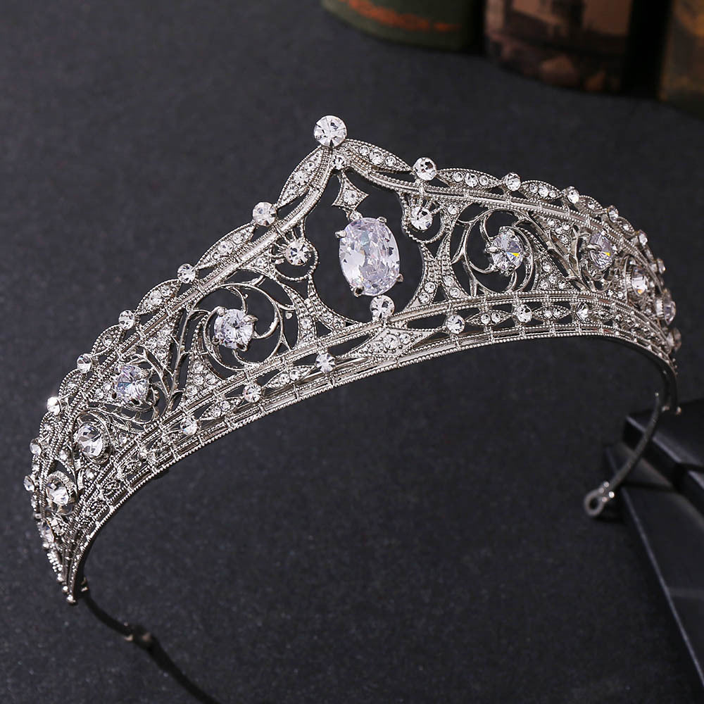 Alloy Rhinestone Wedding Hair Accessory Crown for Bridal & Party