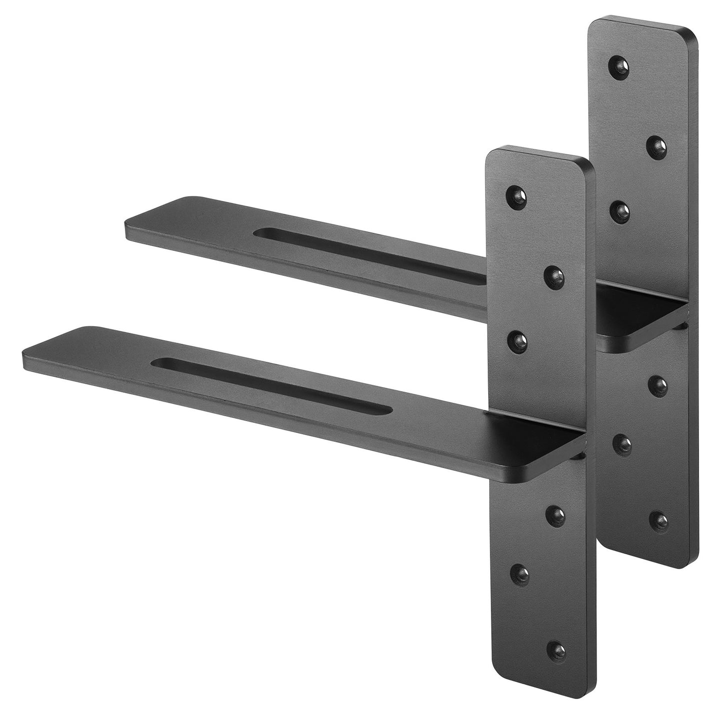 Heavy Duty Floating Shelf Brackets 14 Inch Black Set of 2