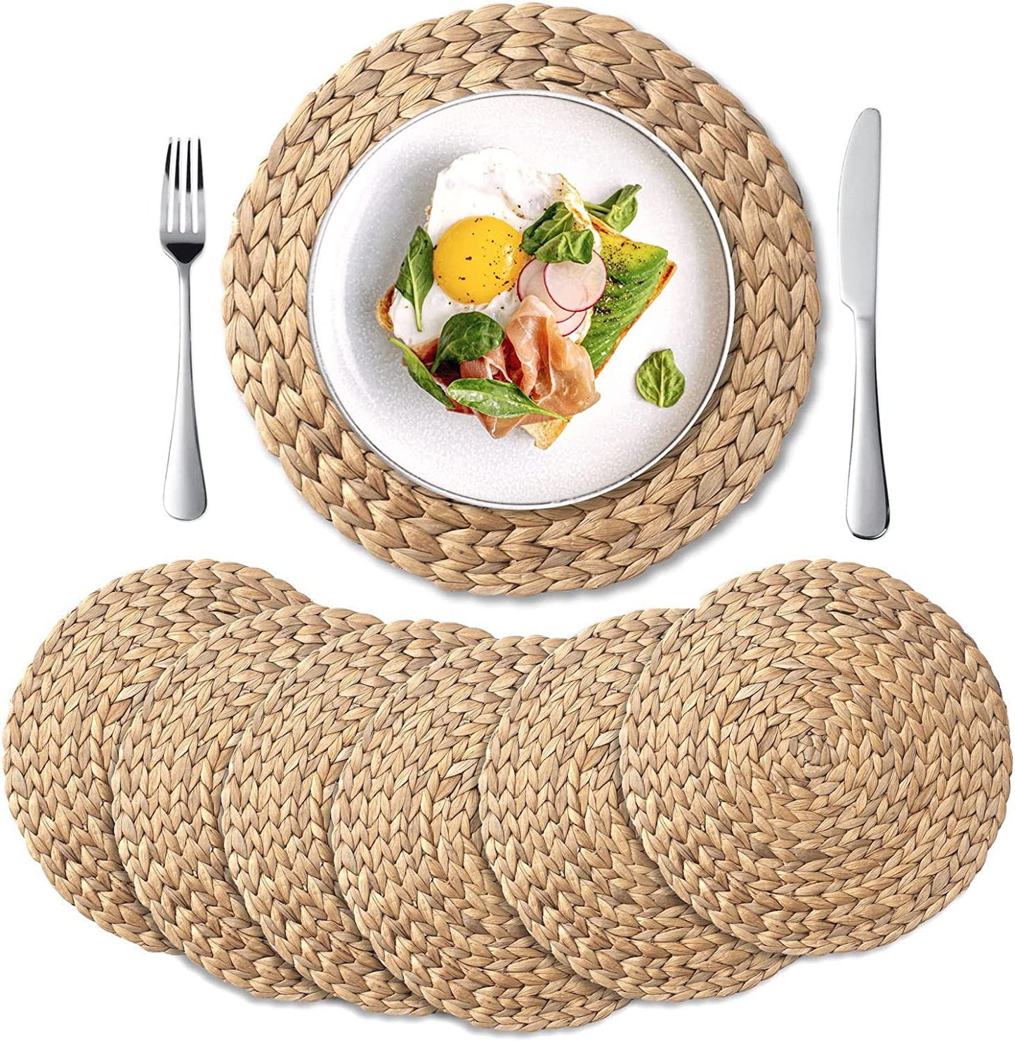 Water Hyacinth Coaster Set - Round Heat Insulation Drink Bowl Pads