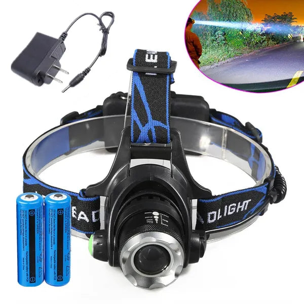 Super Bright 9900000LM Rechargeable LED Headlamp - Portable Flashlight