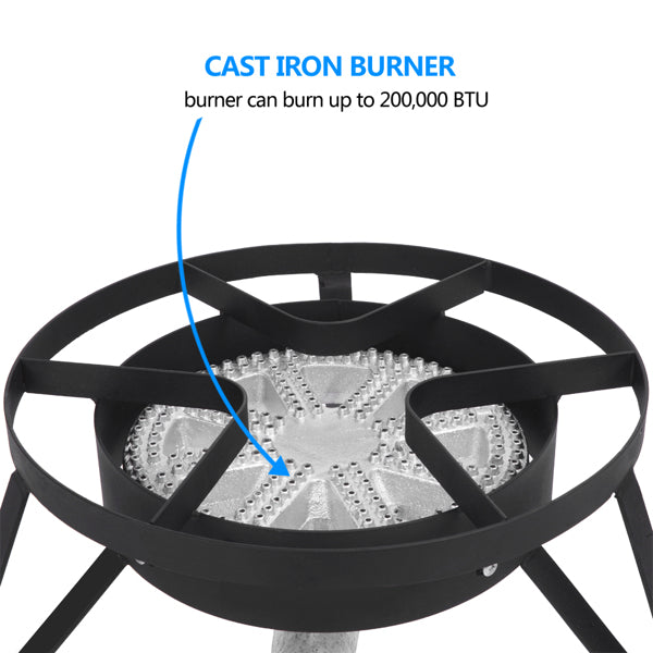 Outdoor Gas Burner Stove 200,000 BTU High Pressure Propane Cooker Kit