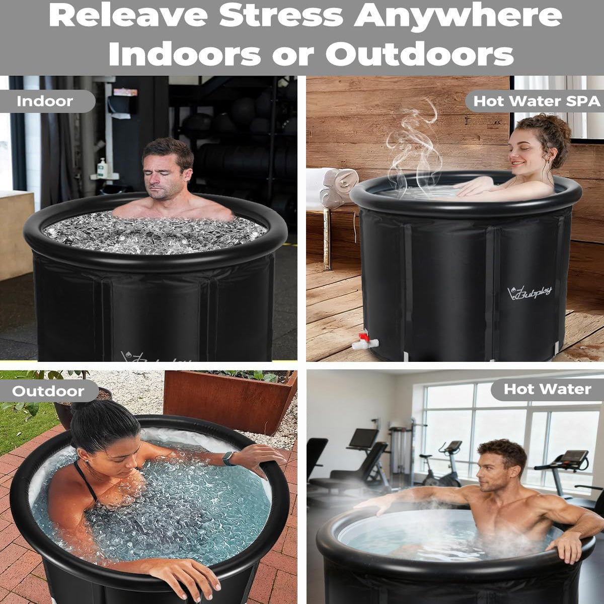 105 Gallons Cold Plunge Tub with Cover for Recovery & Therapy