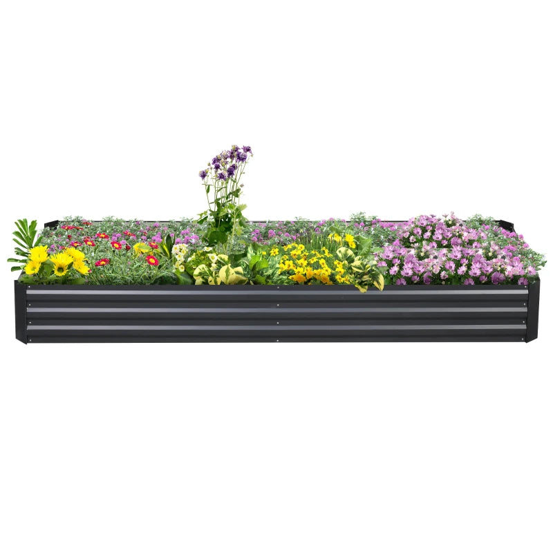 Galvanized Raised Garden Bed for Vegetables Flowers Herbs 95" L Gray