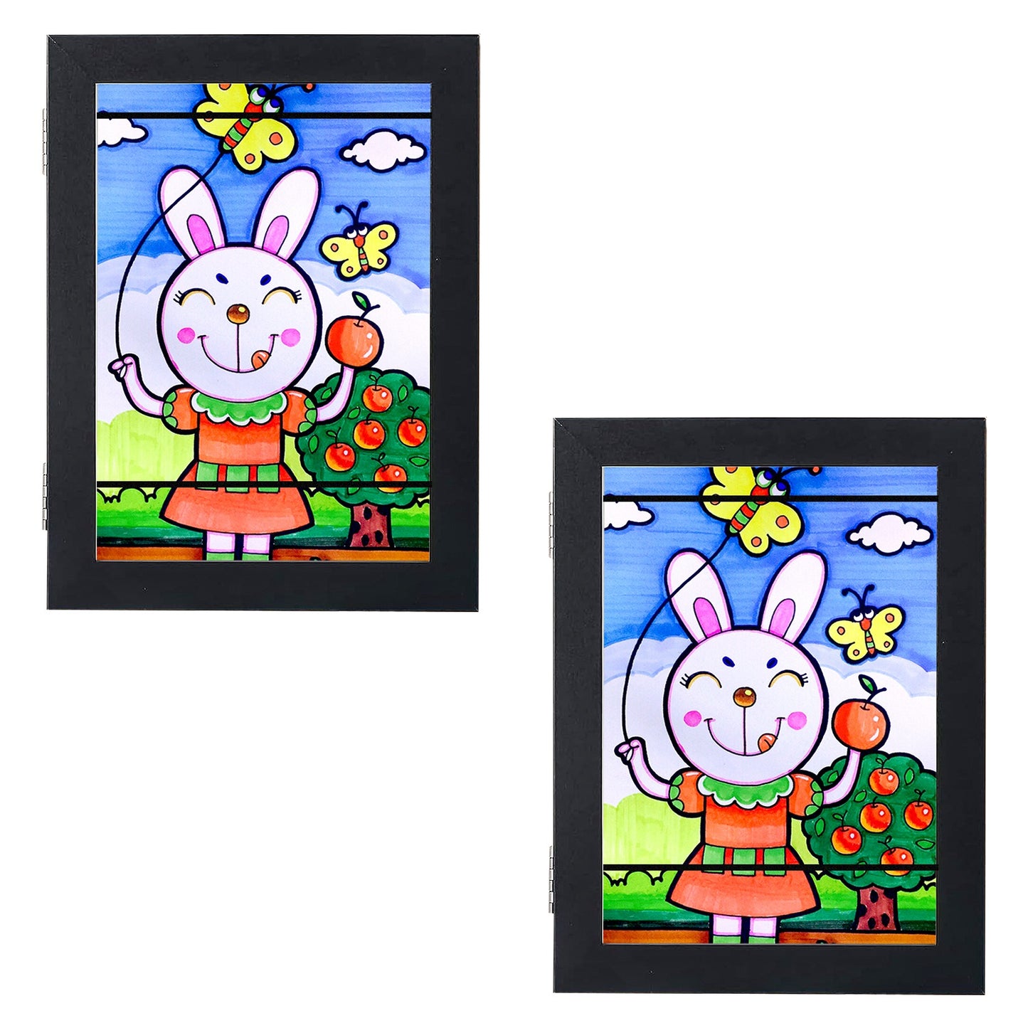 Kids Art Frame - Front Opening Wooden Display for Artwork Storage