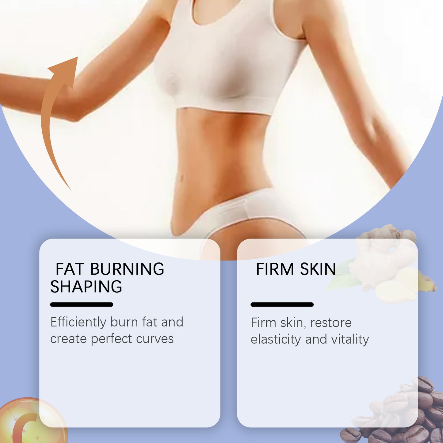 Body Firming Cream with Lactic Acid & Vitamin C for Skin Elasticity