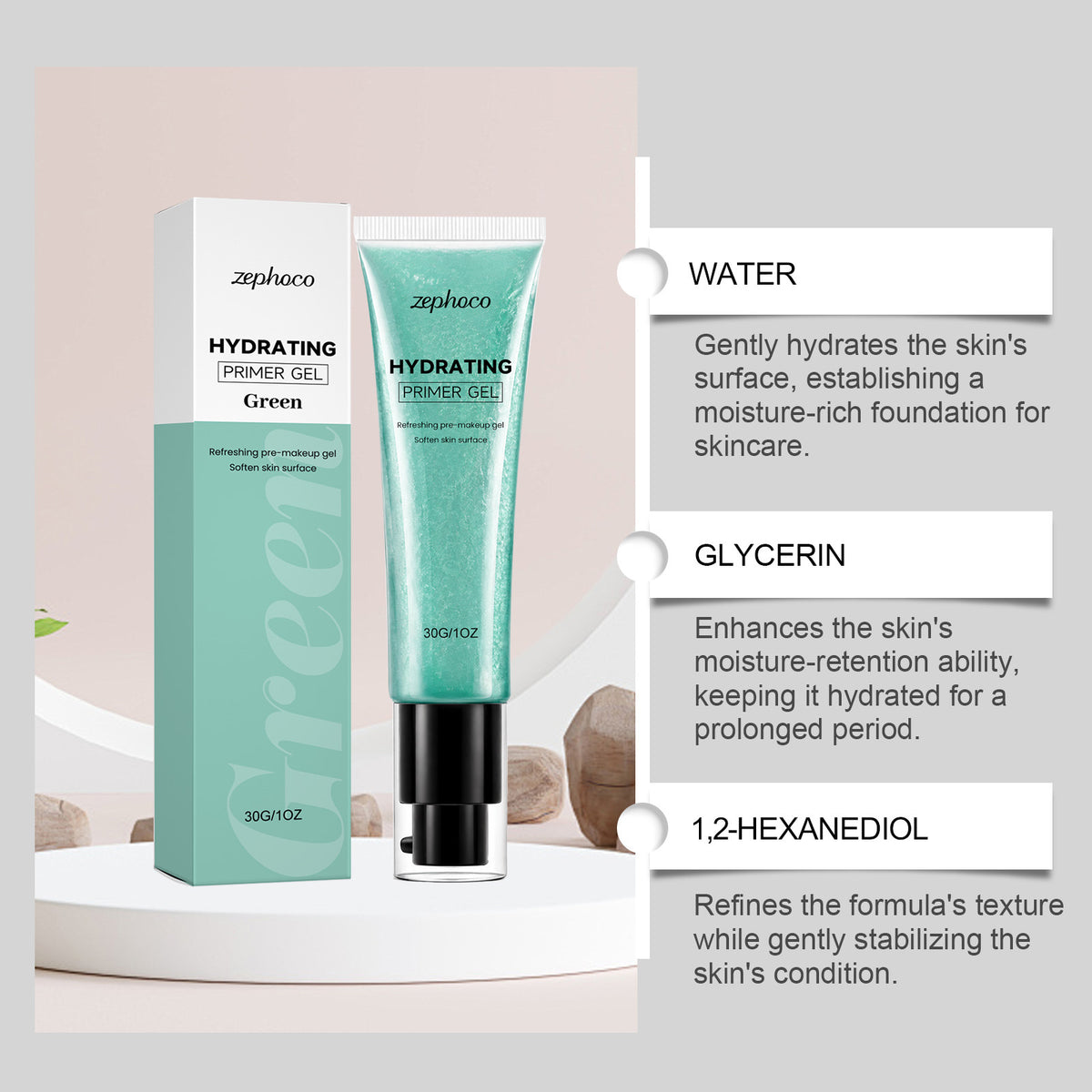 Pre-makeup Hydrating Gel With A Lightweight Water-like Texture That