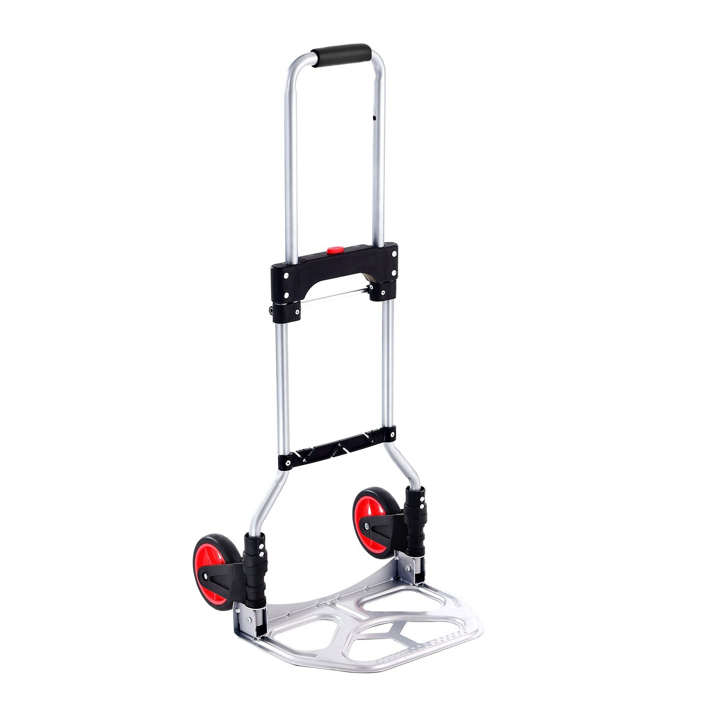 Heavy-Duty Aluminum Folding Hand Truck with 176 Lb Capacity - Silver