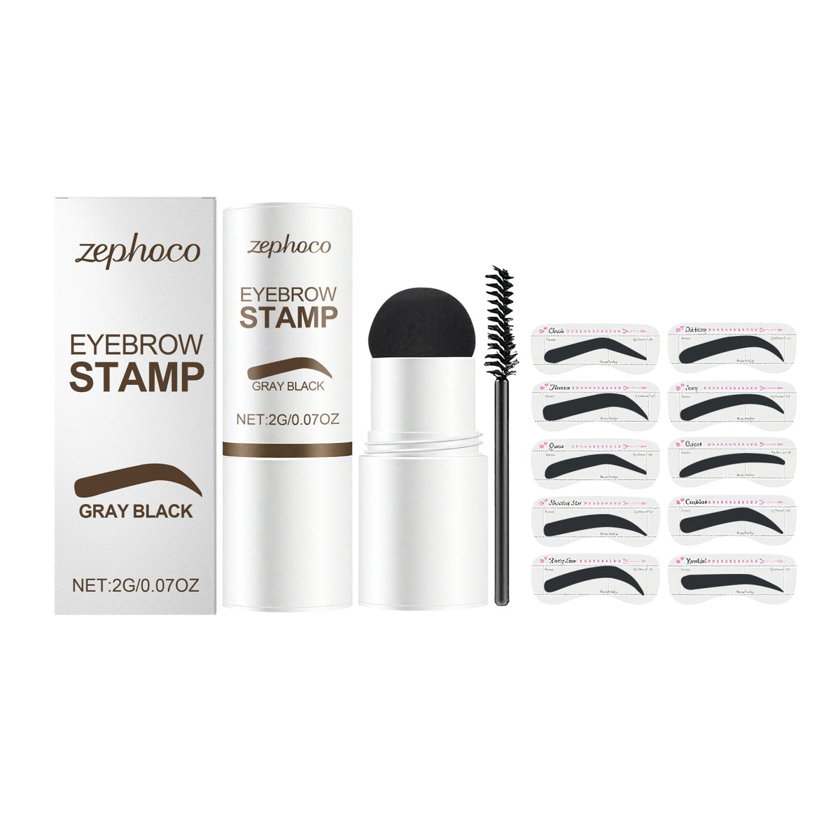 Eyebrow Stamp Kit with Powder & Brush for Precise Eyebrow Shaping