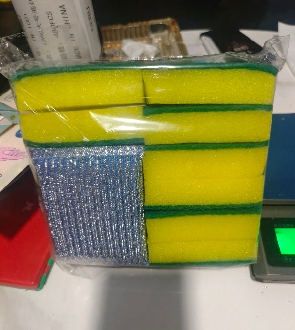 Set of 8 Washing Sponges and 4 Scouring Cloths - Pet Fabric Cleaning Supplies