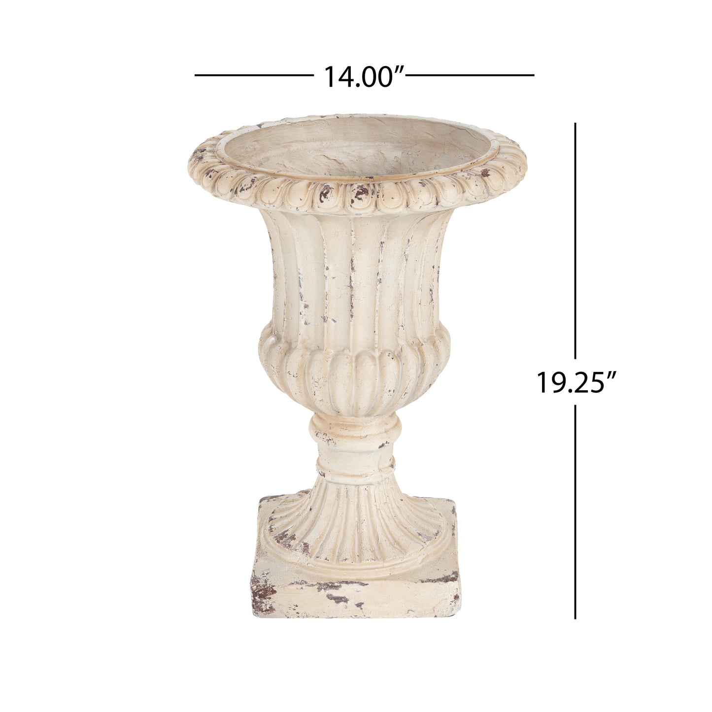 MGO Garden Urn, Antique White, 19.25 H