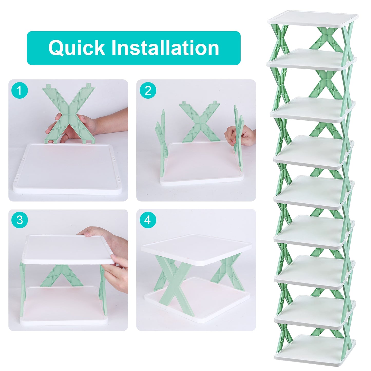 1Pc 9Tier Narrow Entryway Shoe Rack For Entrydoor Plastic Vertical