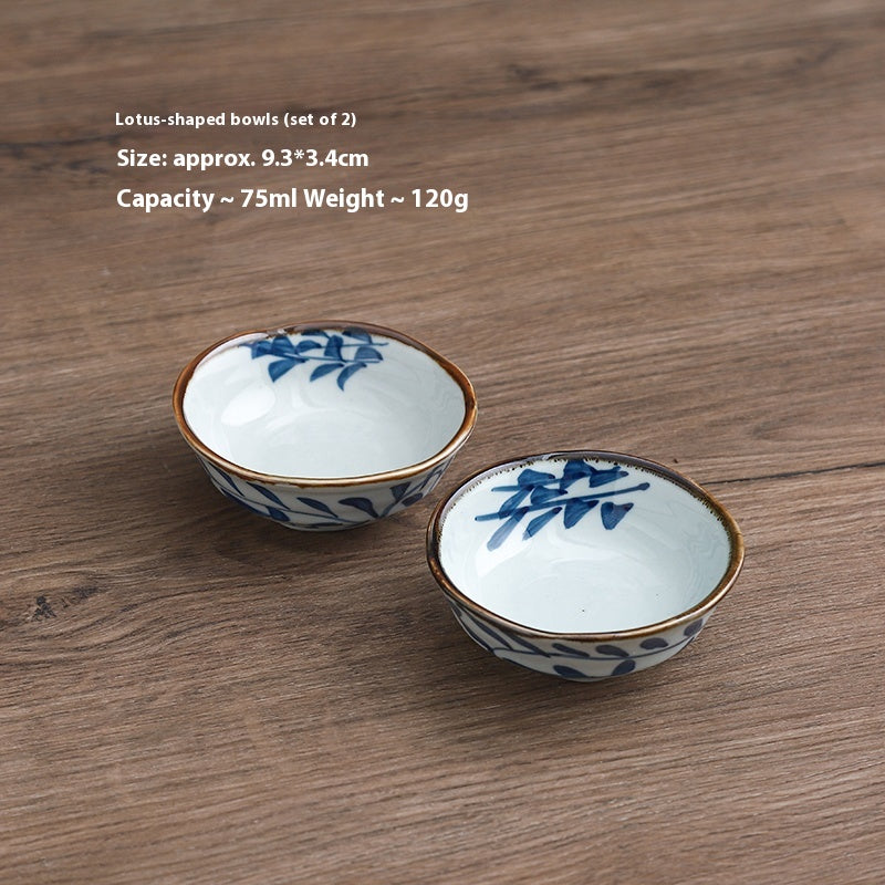 Ceramic Underglaze Sauce Dishes Set - 4 Inch Food Bowl for Catering & Snacks