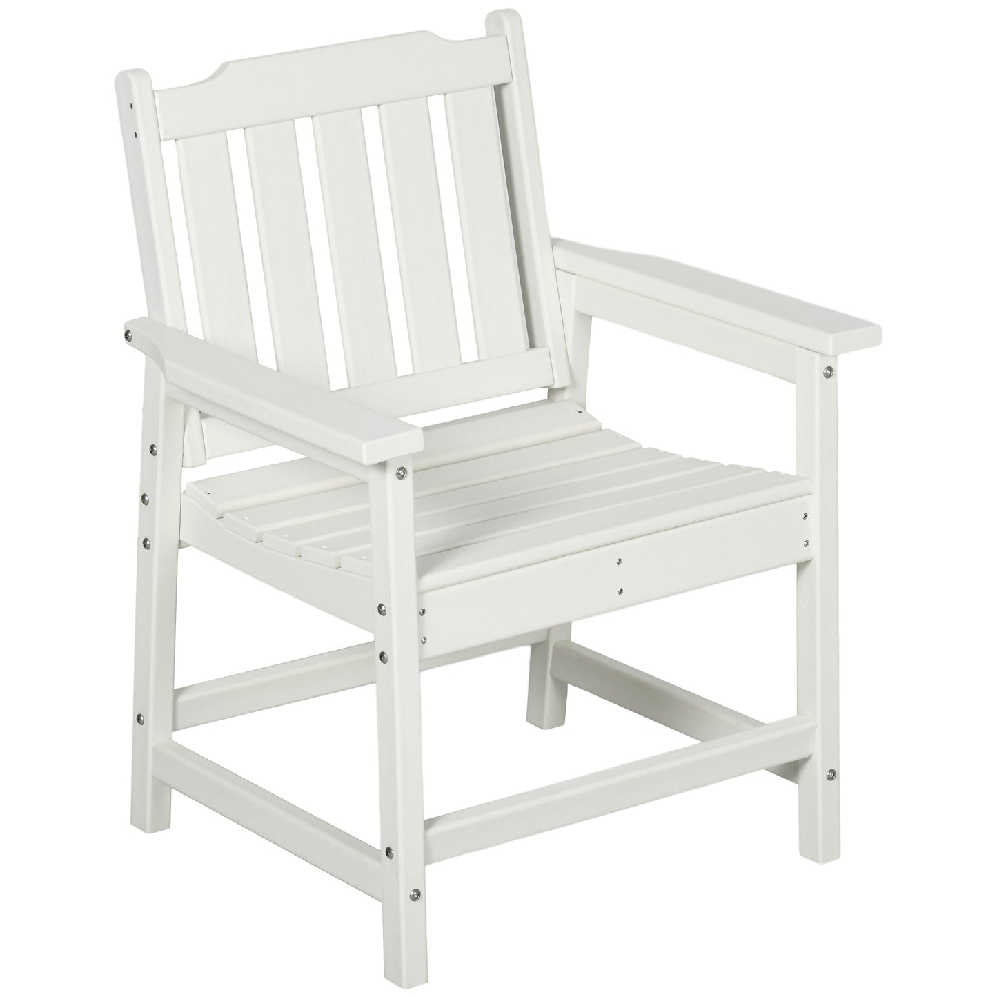 HDPE Outdoor Dining Chair - Heavy Duty, White Patio Furniture