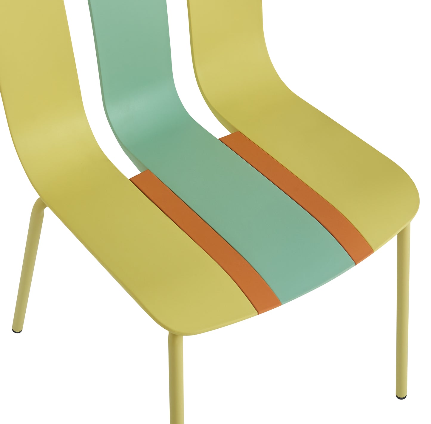4-Pack Modern Striped Color Block Chairs - Indoor/Outdoor Seating