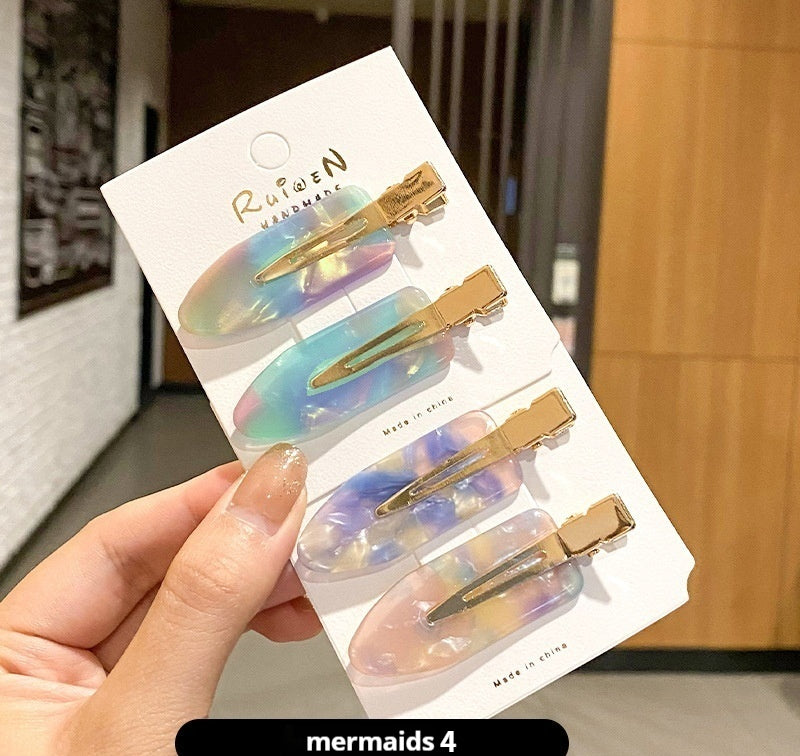 Women's Seamless Hair Barrettes - Acetate Fashion Hair Accessories 4 Pack
