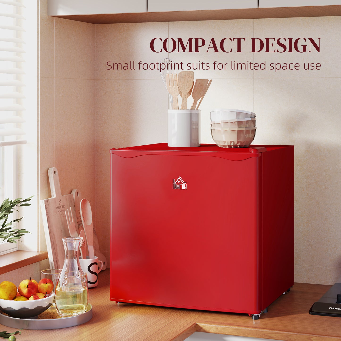 1.1 Cu Ft Compact Countertop Freezer - Red, Removable Shelves, Energy Efficient