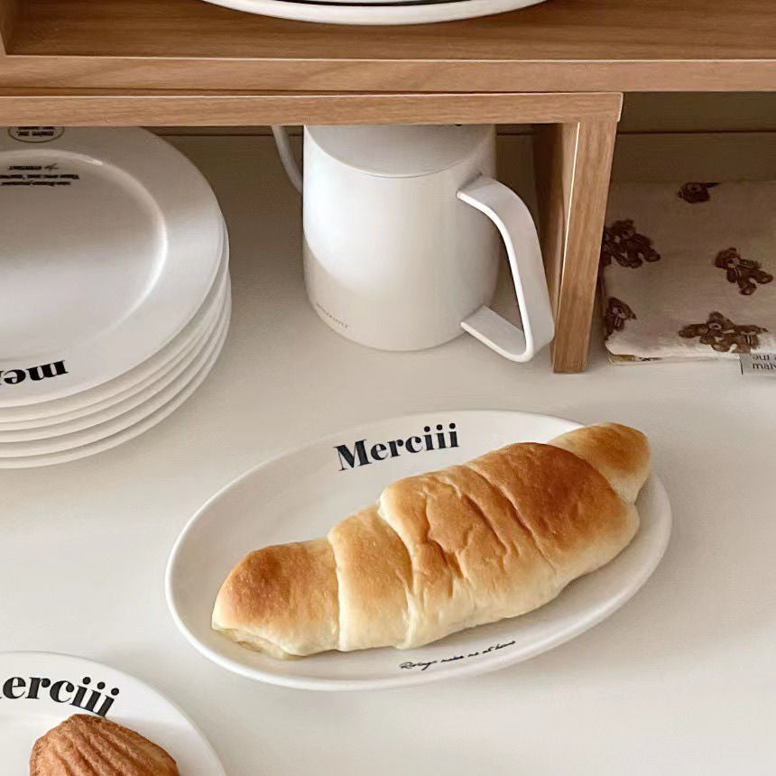 French Alphabet Ceramic Tableware Set - Adults Kitchen Dinnerware