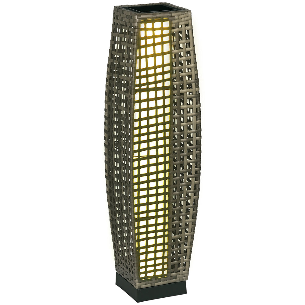 Gray Solar Floor Lamp Outdoor Waterproof Pathway Light Garden Lantern