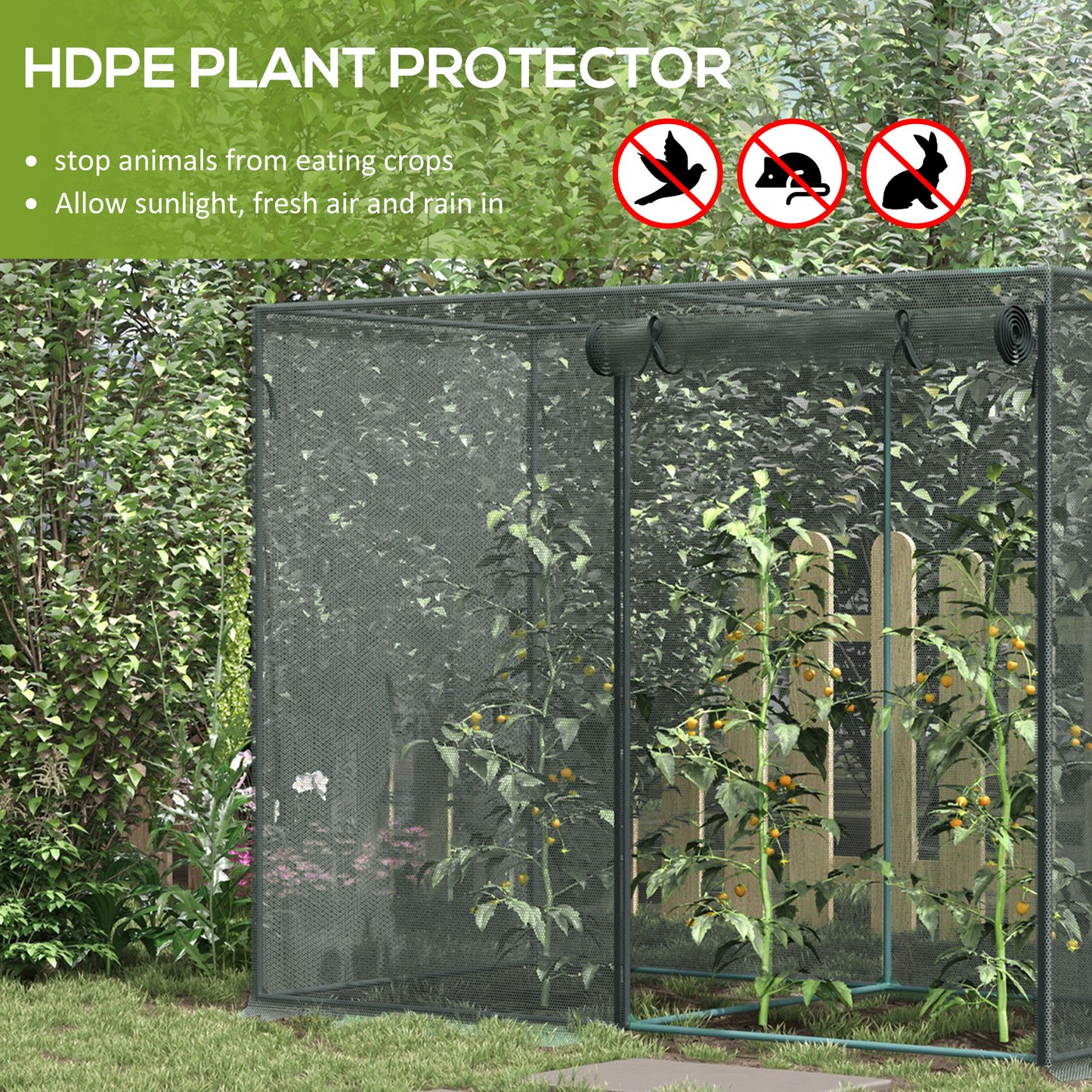 Garden Plant Cage Set - 6 Black 3ft Supports with Stakes & Storage Bag