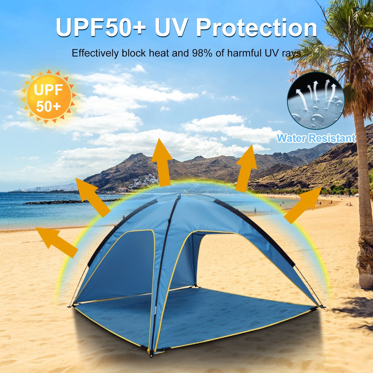 4-6 Person Beach Tent Canopy - Waterproof with Carry Bag