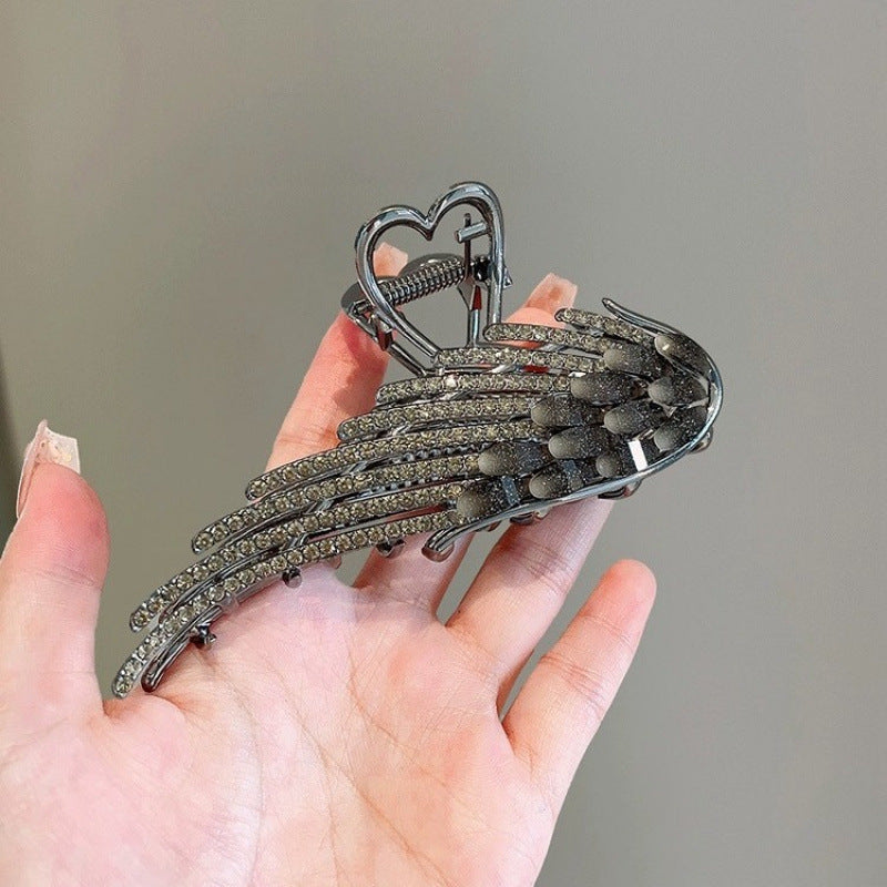 Rhinestone Angel Wings Hair Clip - Silver, Gold & Black