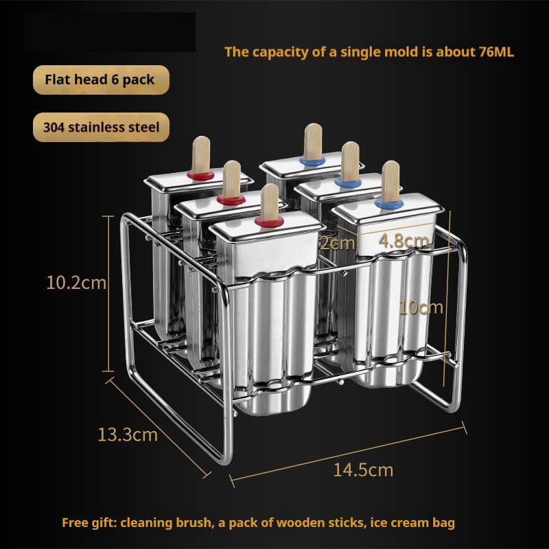 Stainless Steel Ice Cream Mold Set for Homemade Frozen Desserts
