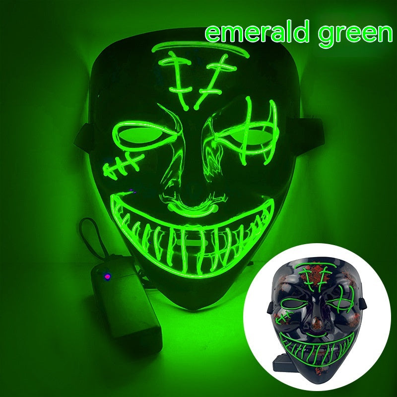 LED Halloween Mask Luminous Party Mask with V-Shaped Pirate Eye Design