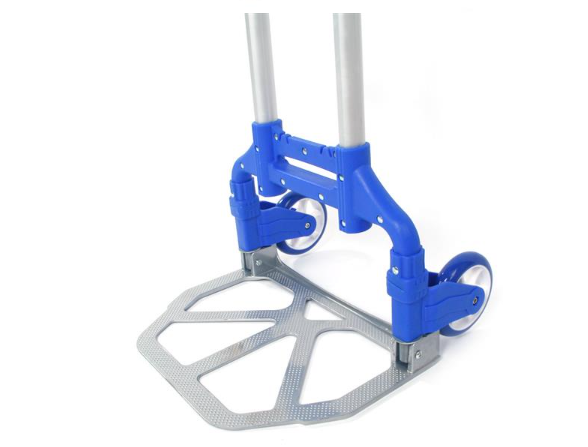 Portable Foldable Luggage Cart Trolley Aluminum Hand Truck, Blue