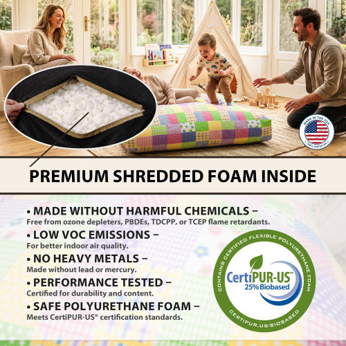 Sensory Crash Pad for Kids & Adults - Removable, Washable, Foam Blocks, Non-Slip, 60" x 60"