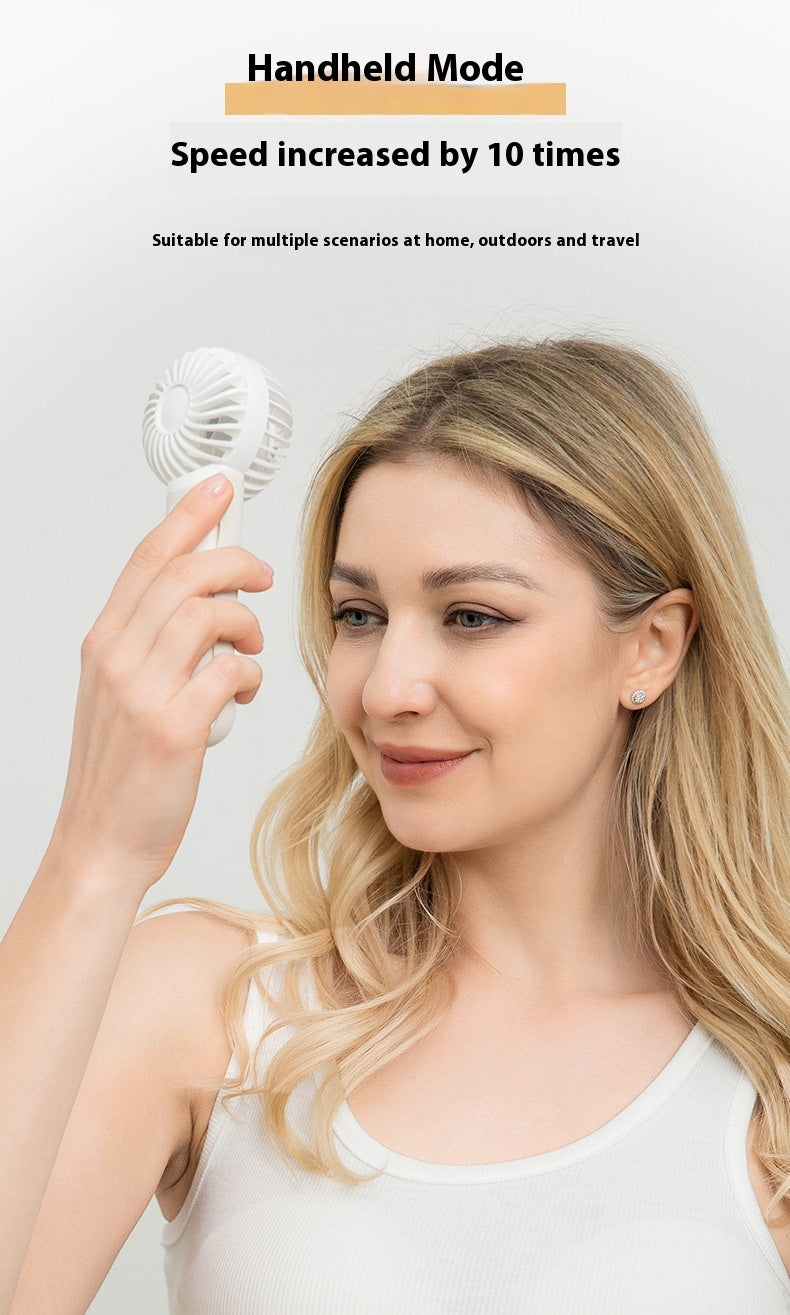 Portable Handheld Fan with Silicone Handle, USB Powered, Quiet Operation