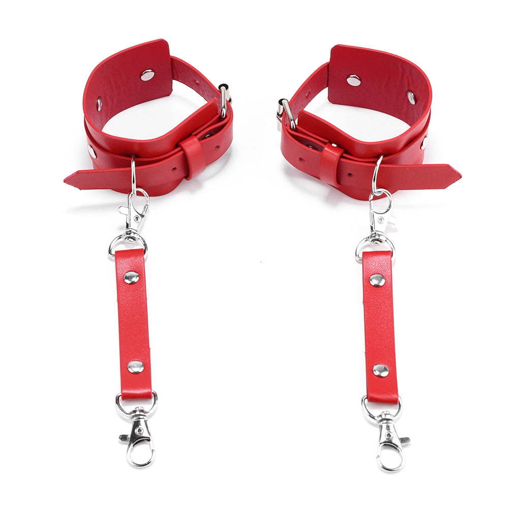 Adjustable Punk Style Handcuff Belt & Leg Ring Set for Couples