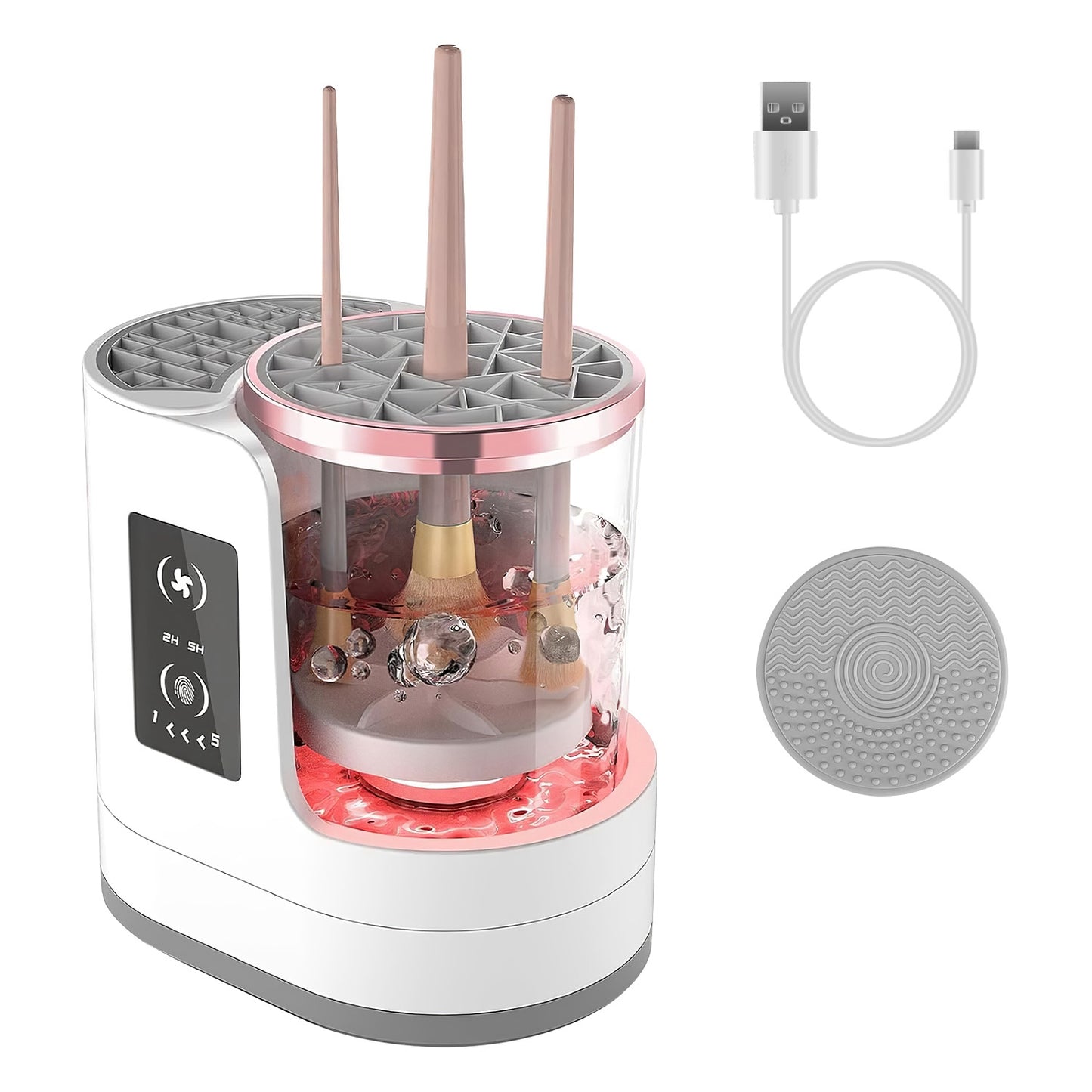 4-in-1 Automatic Electric Makeup Brush Cleaner & Dryer with UV Disinfection