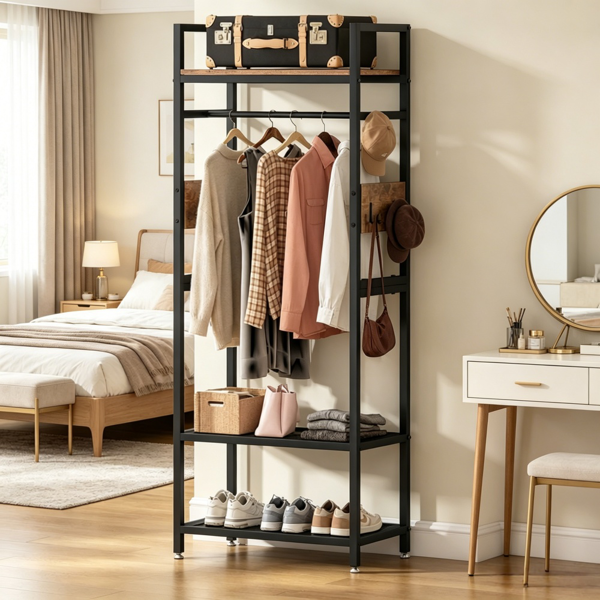 Versatile Portable Coat Rack - Multi-Functional Clothing Storage