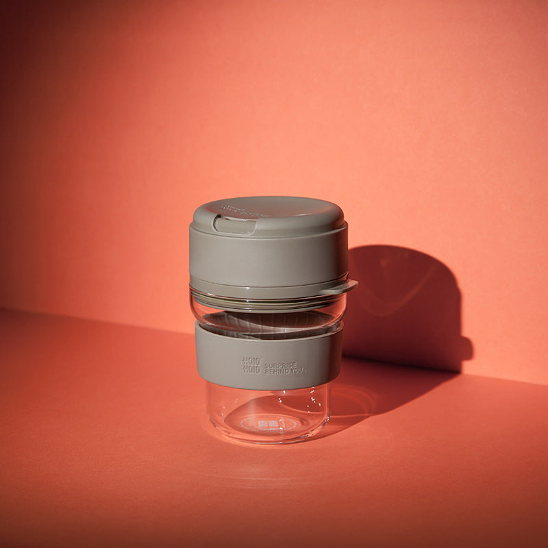 Portable Coffee Cup Set for Travel and Office - Heat-Resistant Glass & PP Material