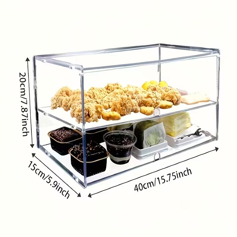 Two-layer Acrylic Baking Display Case, Square Shape, Suitable For