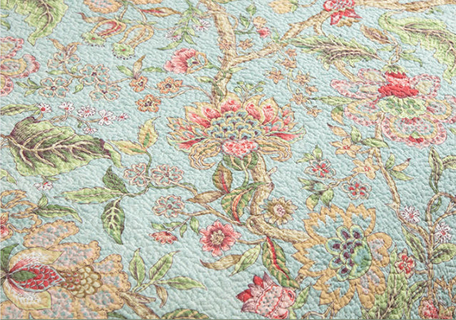 Cotton Bedspread Set 3 Pieces American Style Floral Quilted Bedding