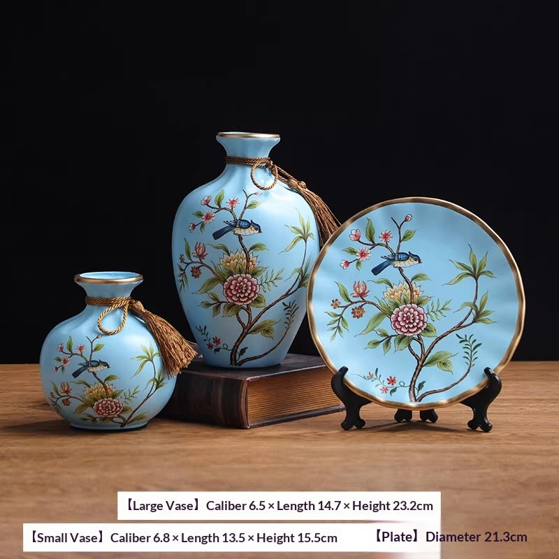 European-Style Ceramic Vase Decor Set - Modern Minimalist Home Accent
