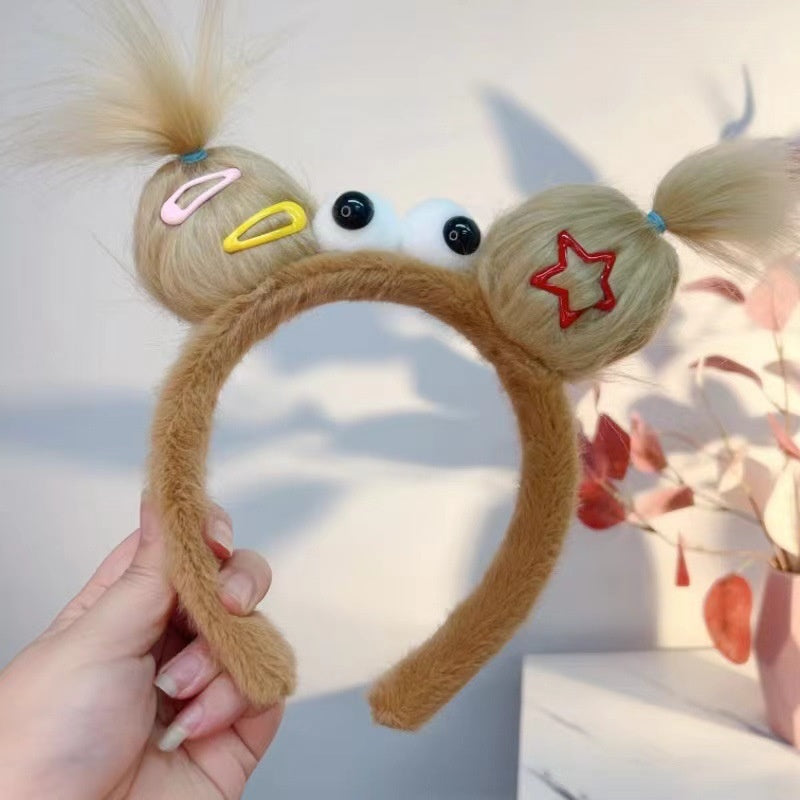 Plush Doll Hair Band Handmade Hair Accessory for Kids and Adults
