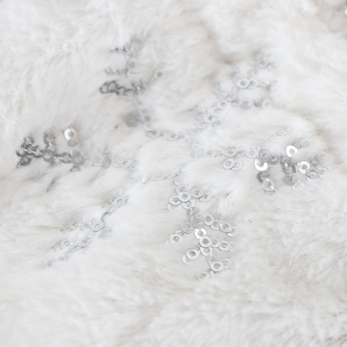 Christmas Bottle Cover Plush Snowflake Sequin Embroidered Fleece 9x9x32cm