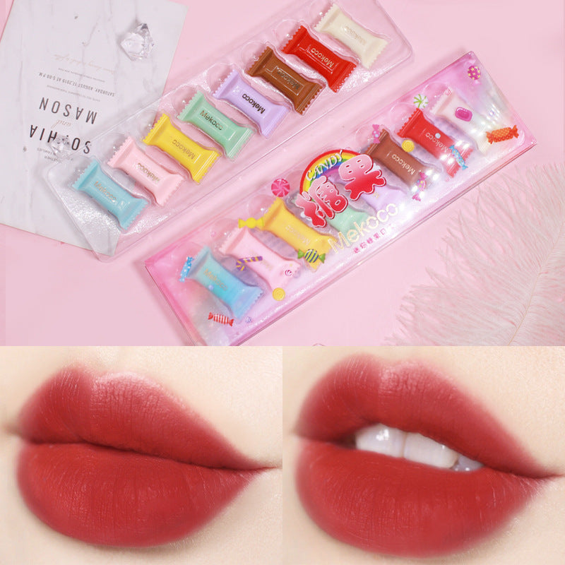 Mini Candy Lipstick Set - 8 Colors Portable Makeup for Girly & Student Looks