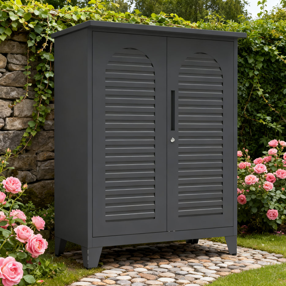 47'' Tall Metal Tool Storage Cabinet - Slate Color