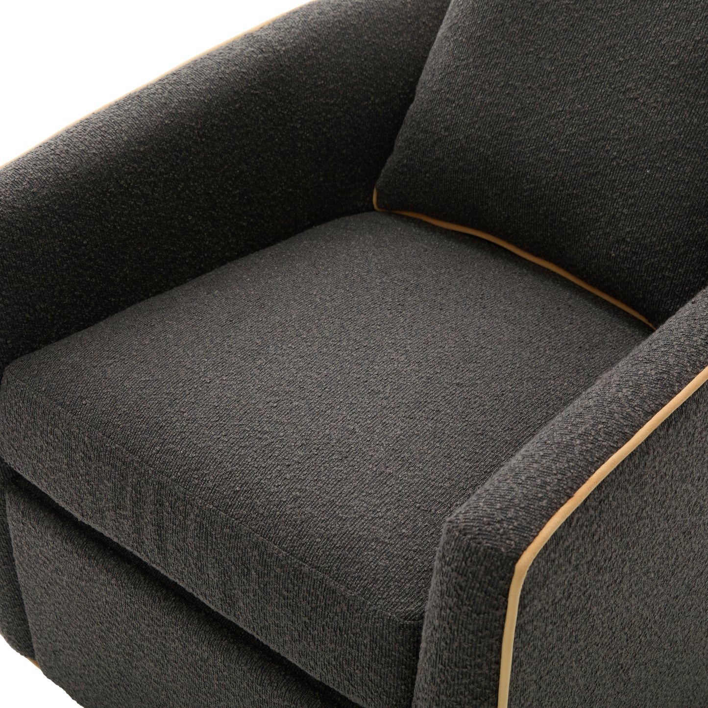 Swivel Accent Chair - Upholstered Barrel Club Chair in Dark Grey
