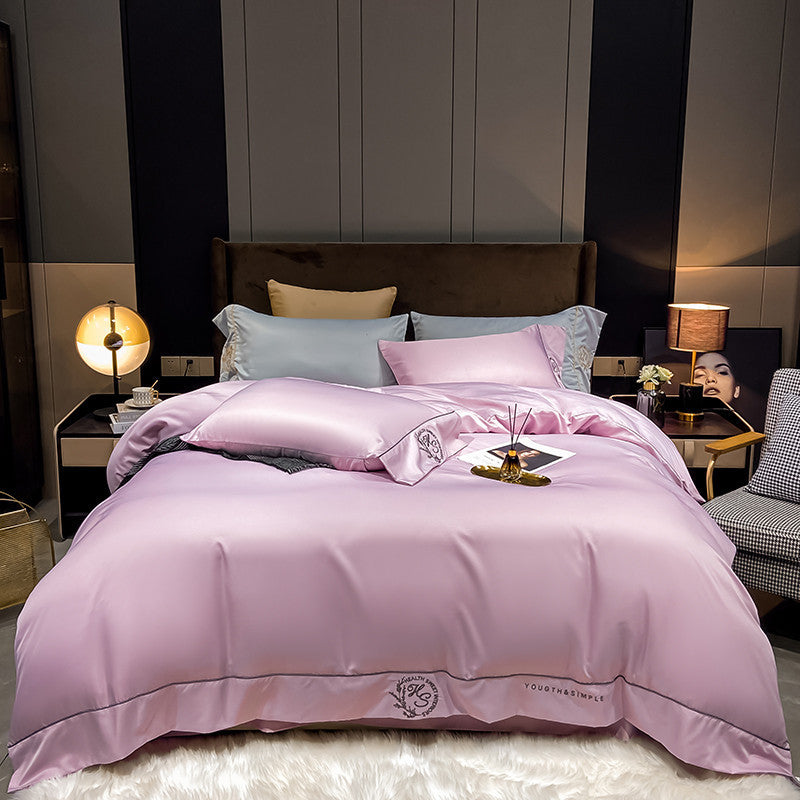 Home Washed Silk Bedding Set Four Piece Quilt Cover Bed Sheets Pillowcases