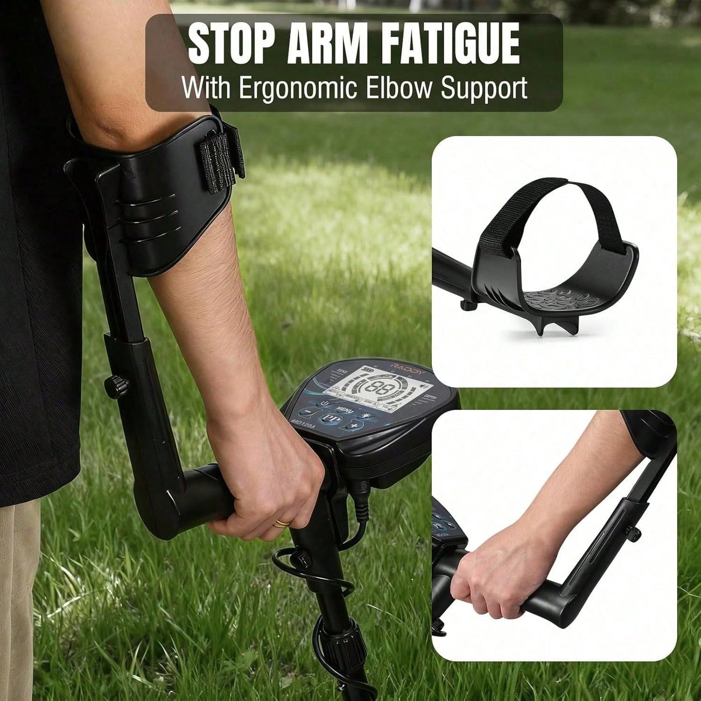 High-Precision Metal Detector with LCD Display and Waterproof Search Coil - Treasure Hunting Kit