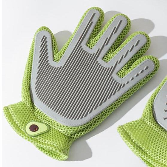 Pet Grooming Gloves and Brushes for Cats and Dogs - Hair Removal & Massage - Double-Sided, Anti-Scratch