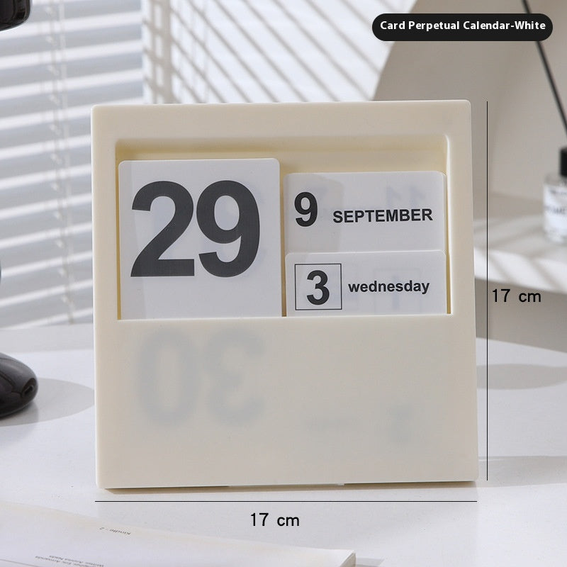 Wooden Calendar Office Desk Decor - Wind Flip & Perpetual Styles for Home & Study